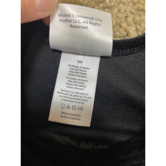 Wicked 18 Month Black Velvet Tulle Star Moon Dress Letter E Sparkle Outfit - Picture 5 of 5